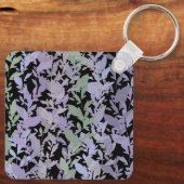 Leafy Creeping Vine Drawing Pattern With Pastels Sleutelhanger (Achterkant)