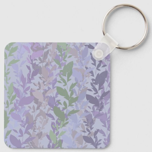 Leafy Creeping Vine Drawing Pattern With Pastels Sleutelhanger (Achterkant)