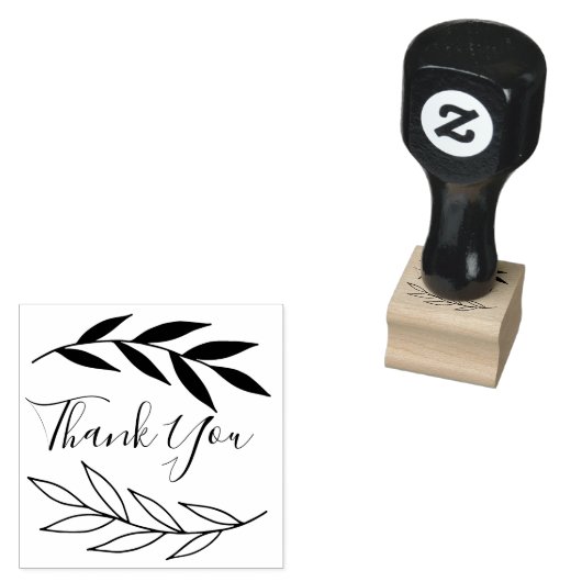 Leafy Dank je Rubberstempel (Gestempeld)