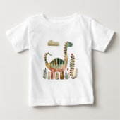 Leafy Dino Scene - Schattige Dinosaurus Shirt voor (Voorkant)