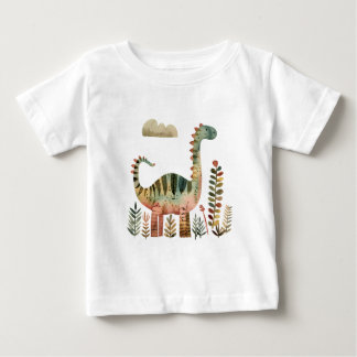 Leafy Dino Scene - Schattige Dinosaurus Shirt voor