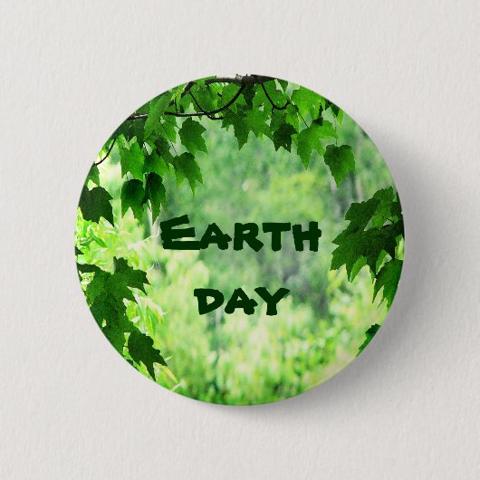 Leafy Earth Day Ronde Button 5,7 Cm (Voorkant)