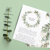 Leafy Eucalyptus Wreath Elegant Moss Details Informatiekaartje