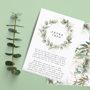 Leafy Eucalyptus Wreath Elegant Moss Details Informatiekaartje
