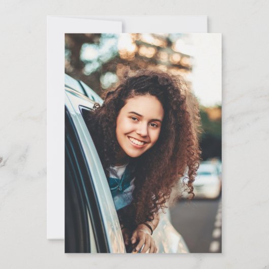 Leafy Fern Succulent Fauna Photo Afstuderen Invite Bedankkaart (Achterkant)