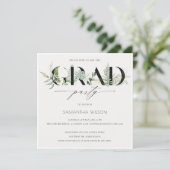 Leafy Fern Succulent Fauna Photo Afstuderen Invite Bedankkaart (Staand voorkant)