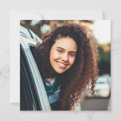 Leafy Fern Succulent Fauna Photo Afstuderen Invite Bedankkaart (Achterkant)