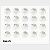 Leafy Fern Succulent Lijst Foliage Baby shower Ronde Sticker (Vel)