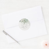 Leafy Fern Succulent Lijst Foliage Baby shower Ronde Sticker (Envelop)