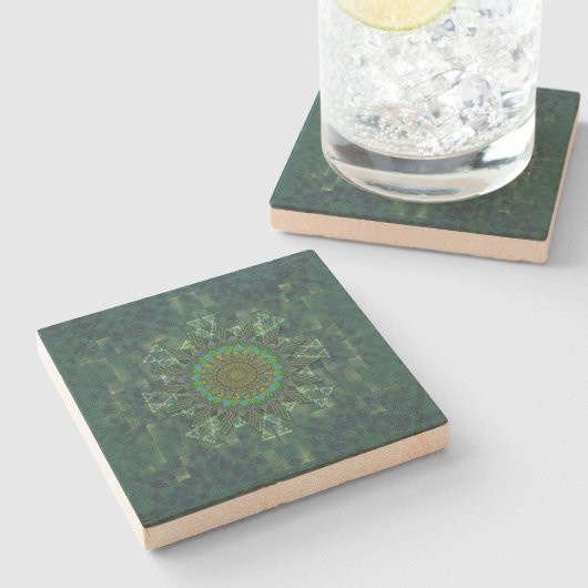 Leafy floral square stick puzzle parameterbepaling stenen onderzetter