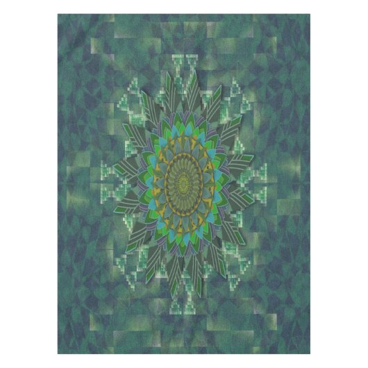 Leafy floral square stick puzzle parameterbepaling tafelkleed (Voorkant)