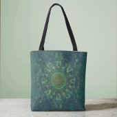 Leafy floral square stick puzzle parameterbepaling tote bag