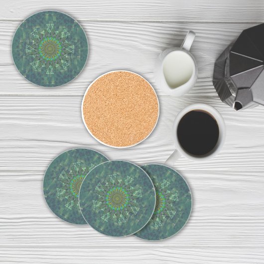 Leafy floral square stick puzzle parameterbepaling zandsteen onderzetter