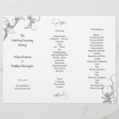 Leafy Flourish White Tri-Fold Wedding Programme (Voorkant)