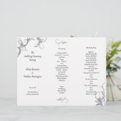 Leafy Flourish White Tri-Fold Wedding Programme (Staand voorkant)