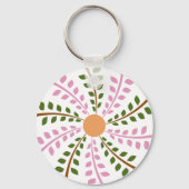 Leafy Flower Art Sleutelhanger (Voorkant)