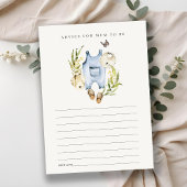 Leafy Foliage Clothes Advice for Mum Baby shower Informatiekaartje