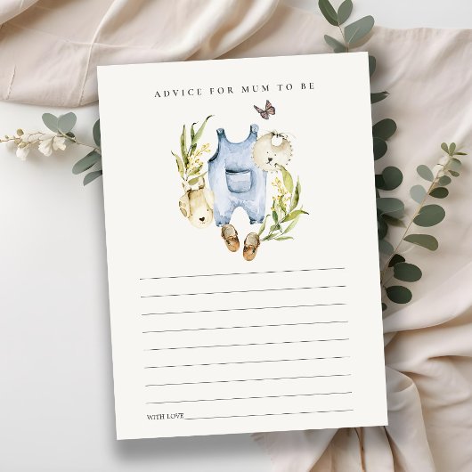 Leafy Foliage Clothes Advice for Mum Baby shower Informatiekaartje