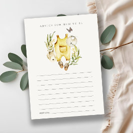 Leafy Foliage Clothes Advice for Mum Baby shower Informatiekaartje