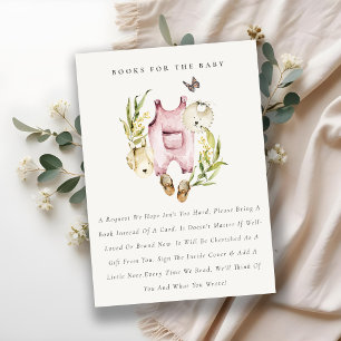 Leafy Foliage Girl Clothes Booters for Baby shower Informatiekaartje