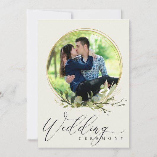 LEAFY FOLIAGE WATERVERF FOTO OVERLAY WEDDING KAART (Voorkant)