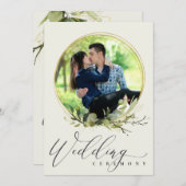 LEAFY FOLIAGE WATERVERF FOTO OVERLAY WEDDING KAART (Voorkant / Achterkant)