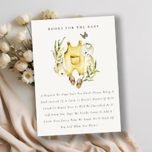Leafy Foliage Yellow Clothes Boots for Baby shower Informatiekaartje