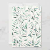 Leafy Gender Neutral Baby shower Invitation Kaart (Achterkant)