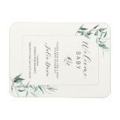 Leafy Gender Neutral Baby shower Invitation Magneet (Horizontaal)