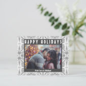 Leafy Geometric Stars CUSTOM FOTO Holiday Briefkaart (Staand voorkant)