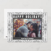 Leafy Geometric Stars CUSTOM FOTO Holiday Briefkaart (Voorkant / Achterkant)