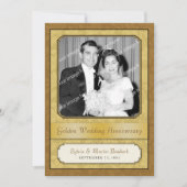 Leafy Golden Damask (50e) Jubileum-uitnodiging Kaart (Voorkant)