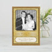 Leafy Golden Damask (50e) Jubileum-uitnodiging Kaart (Staand voorkant)