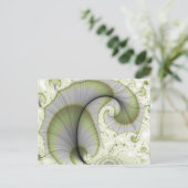 Leafy Green Abstract Fractal Patroon Briefkaart (Staand voorkant)