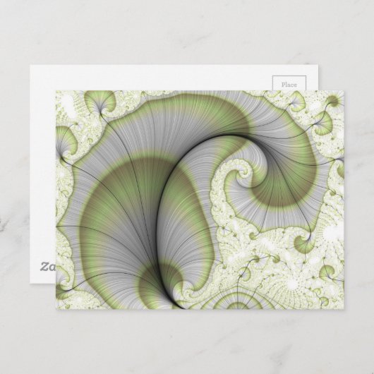 Leafy Green Abstract Fractal Patroon Briefkaart (Voorkant / Achterkant)