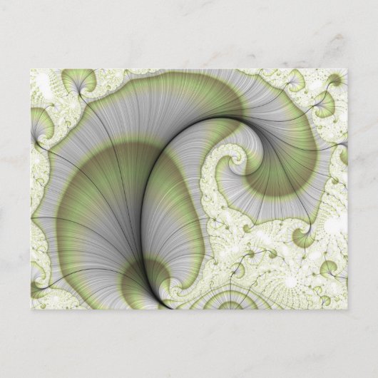 Leafy Green Abstract Fractal Patroon Briefkaart (Voorkant)