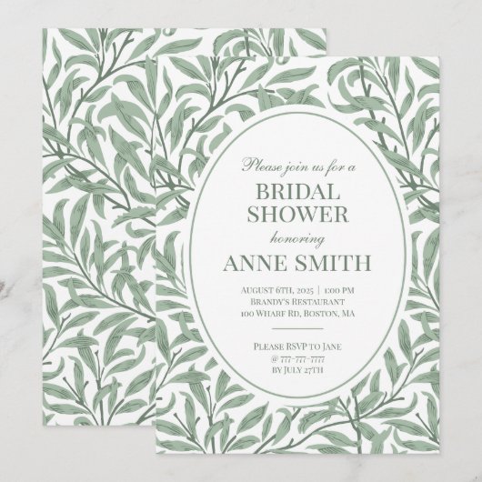 Leafy Green Bruids Douche Uitnodigingen (Voorkant / Achterkant)