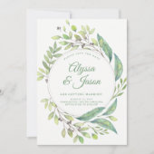Leafy Green | De datum opslaan met foto's en namen Save The Date (Voorkant)