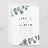 Leafy Green Elegance bruiloft Kaart (Voorkant)