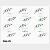 Leafy Green Elegance bruiloft Ronde Sticker (Vel)