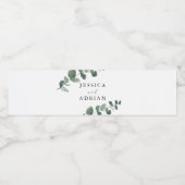 Leafy Green Elegance bruiloft Waterfles Etiket (Enkel label)