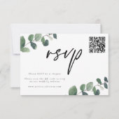 Leafy Green Elegance Wedding RSVP Response Kaart (Voorkant)