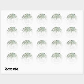 Leafy Green Fern Succulent Lijst Foliage Wedding Ronde Sticker (Vel)
