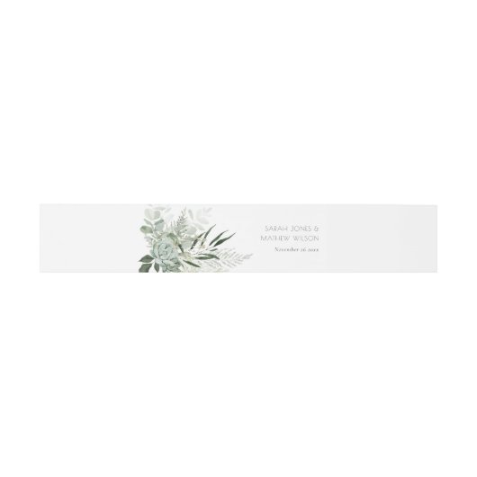 Leafy Green Fern Succulent Lijst Foliage Wedding Uitnodigingen Wikkel (Vlak)