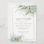 Leafy Green Fern Succulent Lijst Verloving Invite Bedankkaart (Voorkant)