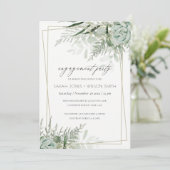 Leafy Green Fern Succulent Lijst Verloving Invite Bedankkaart (Staand voorkant)