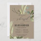 LEAFY GREEN FOLIAGE WATERVERF REHEARSAL DINNER KAART (Voorkant)