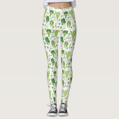 Leafy Green Garden Veggies Cute Vegetables Leggings (Voorkant)