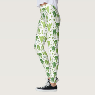 Leafy Green Garden Veggies Cute Vegetables Leggings