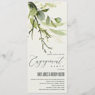 LEAFY GREEN GOLD FOLIAGE WATERVERF VERLOVING KAART